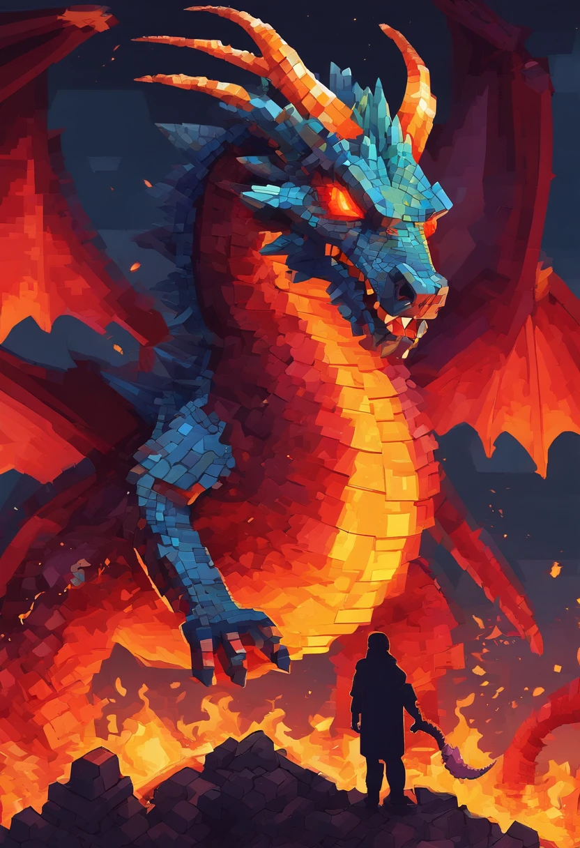 (Dragon celestial dorado) con (ojos penetrantes de color rojo),primer plano soltando (fuego de sangre) por la nariz,escamas bulumetricas,alta calidad,8k,muchos detalles,paticulas de fuego,alas,4patas,garraz manchadas,oro,peligro,fuego,dientes filosos,dragon gigante,colosal,amenazante,imponente,escamas azules