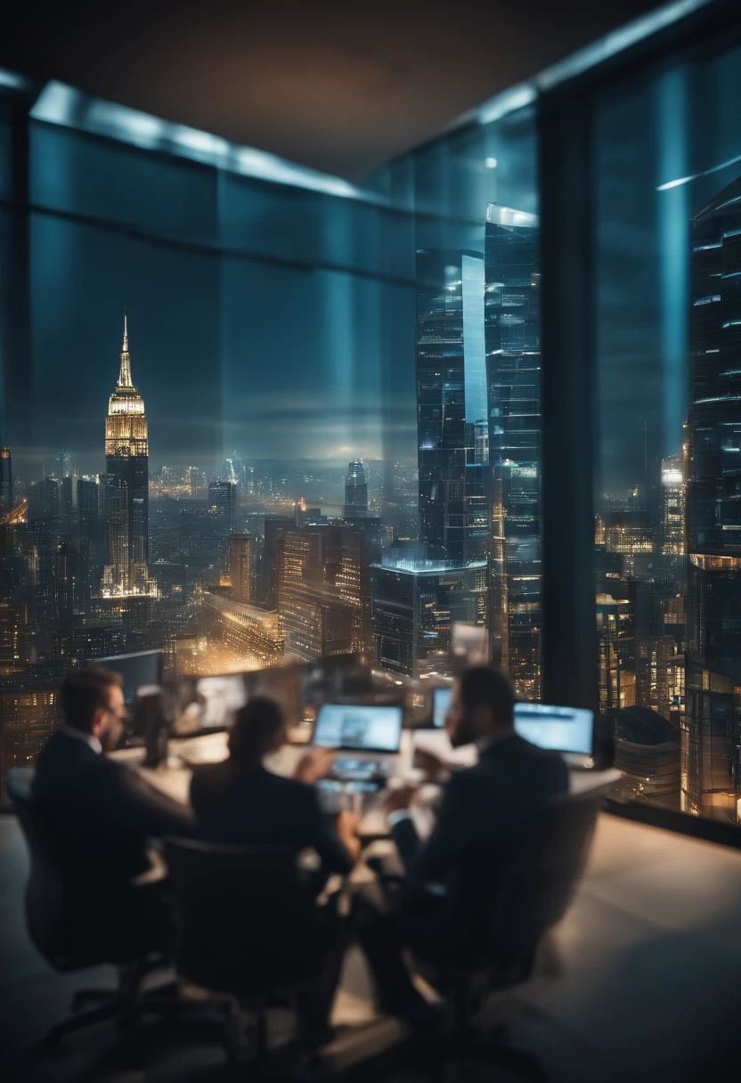 it experts discussing , background is smart city