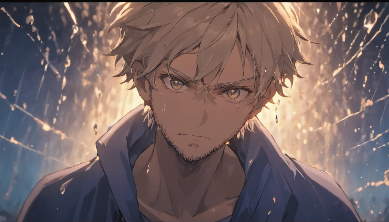 (sharp focus:1.2), an award winning photo of an old man peasant, water droplets, thunderstorm outside, lightning back lighting, , lines on face, wrinkles, extremely detailed skin, sadness, hopelessness ,cloudy eyes, (deep shadows:1.1), high contrast, beautiful eyes, absurdres, 8k, (high quality:1.3), , artstation hd, concept art, detailed face and body, award-winning photography, (moody lighting:1.2), depth of field, bokeh, 4K, HDR