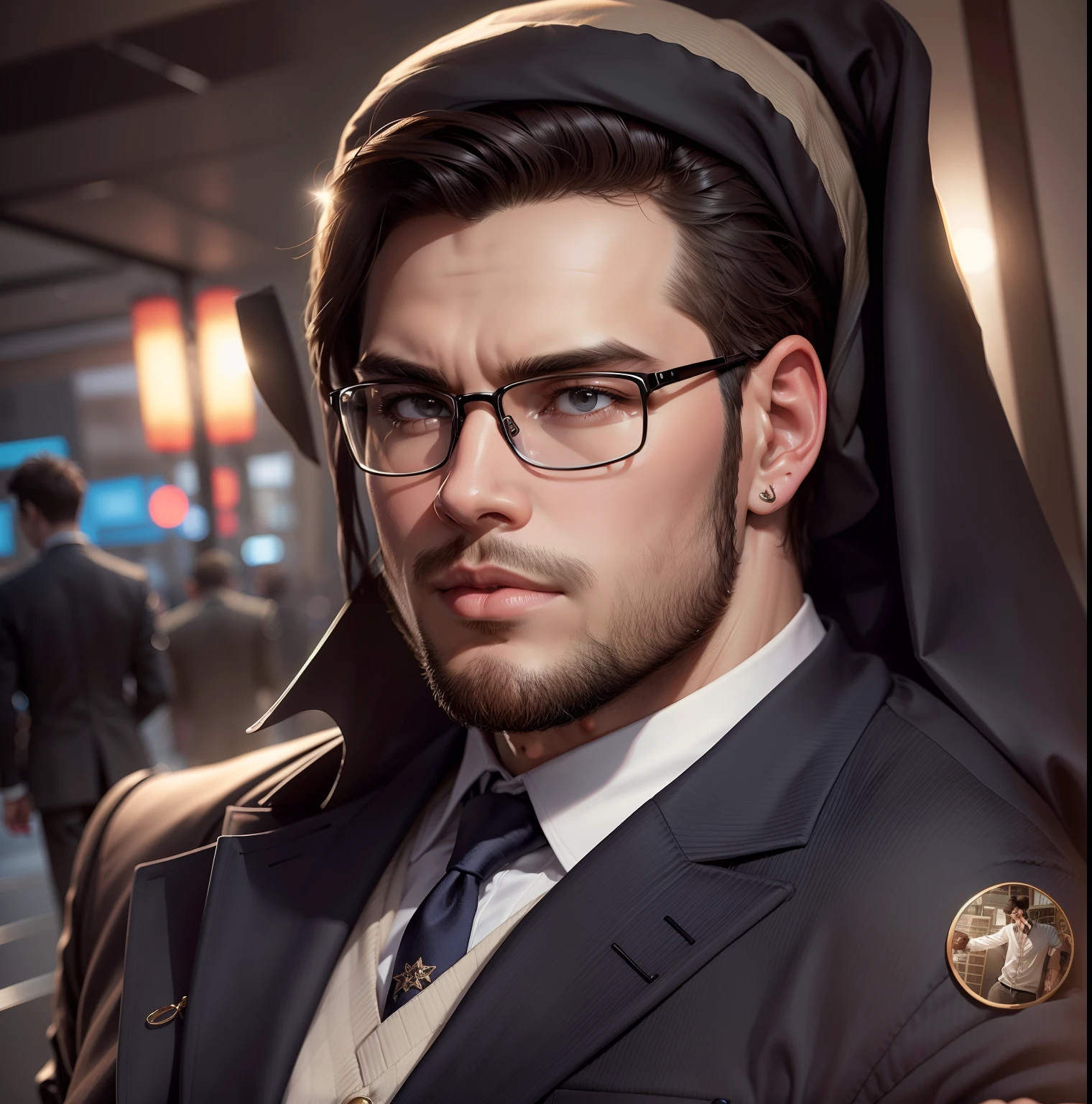 Change background change clothes handsome boy with glasses