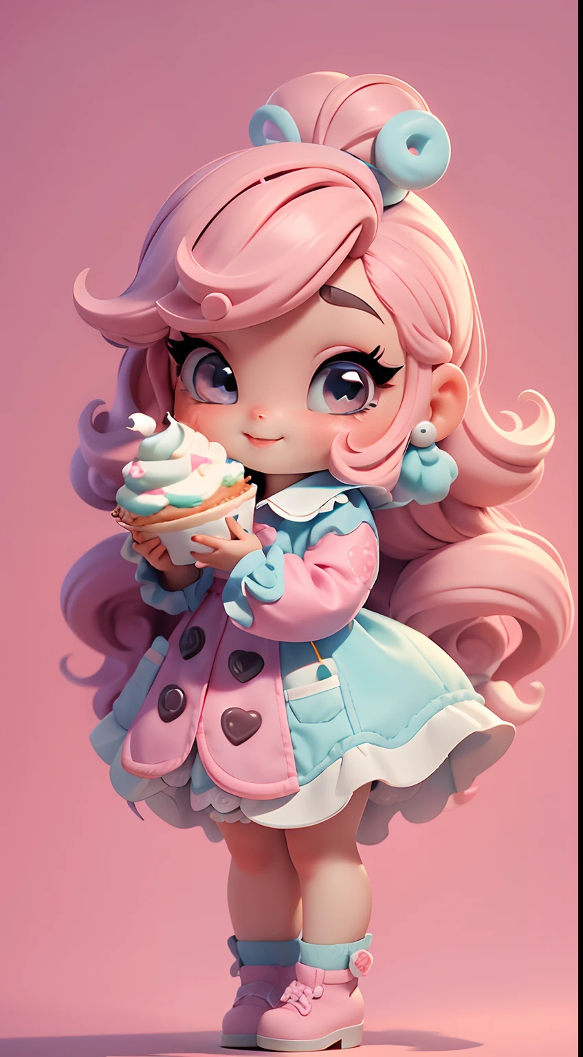 Create a series of cute baby chibi style dolls with a cute candyland chef theme, each with lots of detail and in an 8K resolution. All dolls must follow the same candyland candy wallpaper pattern and be complete in the image, mostrando o (corpo inteiro, incluindo as pernas: 1.5)

Boneca candyland f: Chame-a de Marina. Ela deve ter cabelo pequeno em tom colorido pastel. Seus olhos devem ser grandes e expressivos, with long eyelashes and rosy cheeks. Sorriso delicado e branco. Sophie deve estar vestida com uma roupa colorida, pastel tones and sweet details. She should hold a candy in her hands. Certifique-se de adicionar detalhes nas roupas, such as buttons and pockets, sapato bonito

Certifique-se de adicionar sombras, texturas e detalhes nos cabelos, roupas, doces e chocolate em barra, to make them even more adorable and charming.