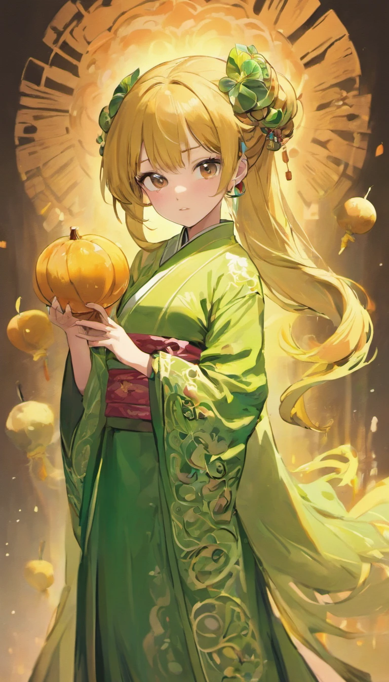 one-girl,Tang dynasty costumes,Sugar gourd in one hand,Tang dynasty hairstyle