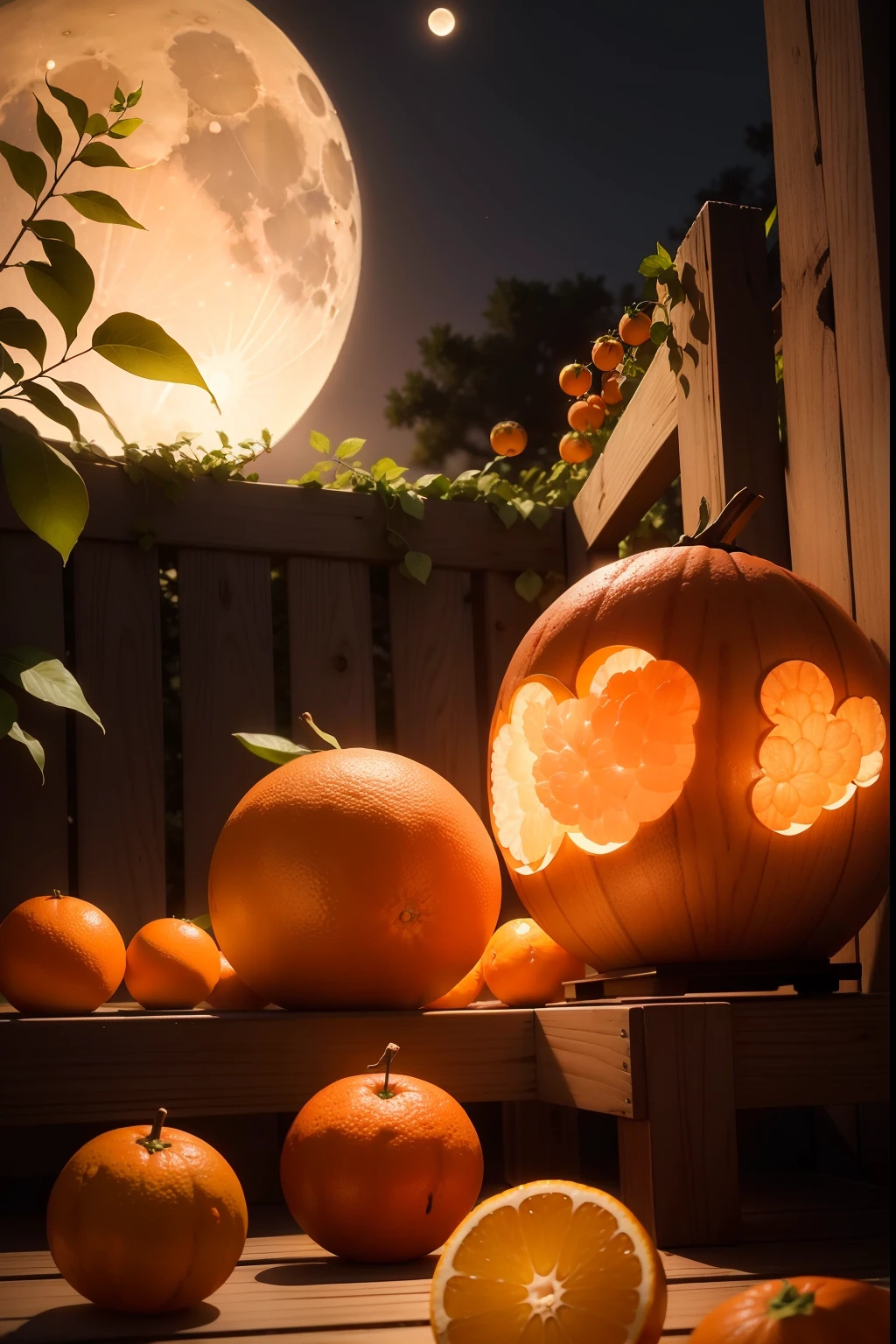 Mid-autumn moon viewing,There are grapefruit,Fruits such as oranges and pomegranates