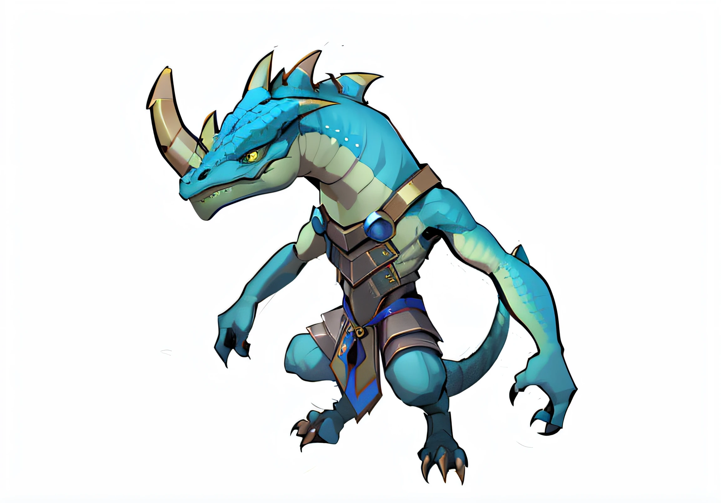 lizardman warrior concept, lizardman art, lizardfolk, young male anthro dragon, male robotic anthro dragon, lizardfolk, anthro dragon art, portrait of a zentaur, Lizard monsters，Flat painting style，Game standing drawing monsters，