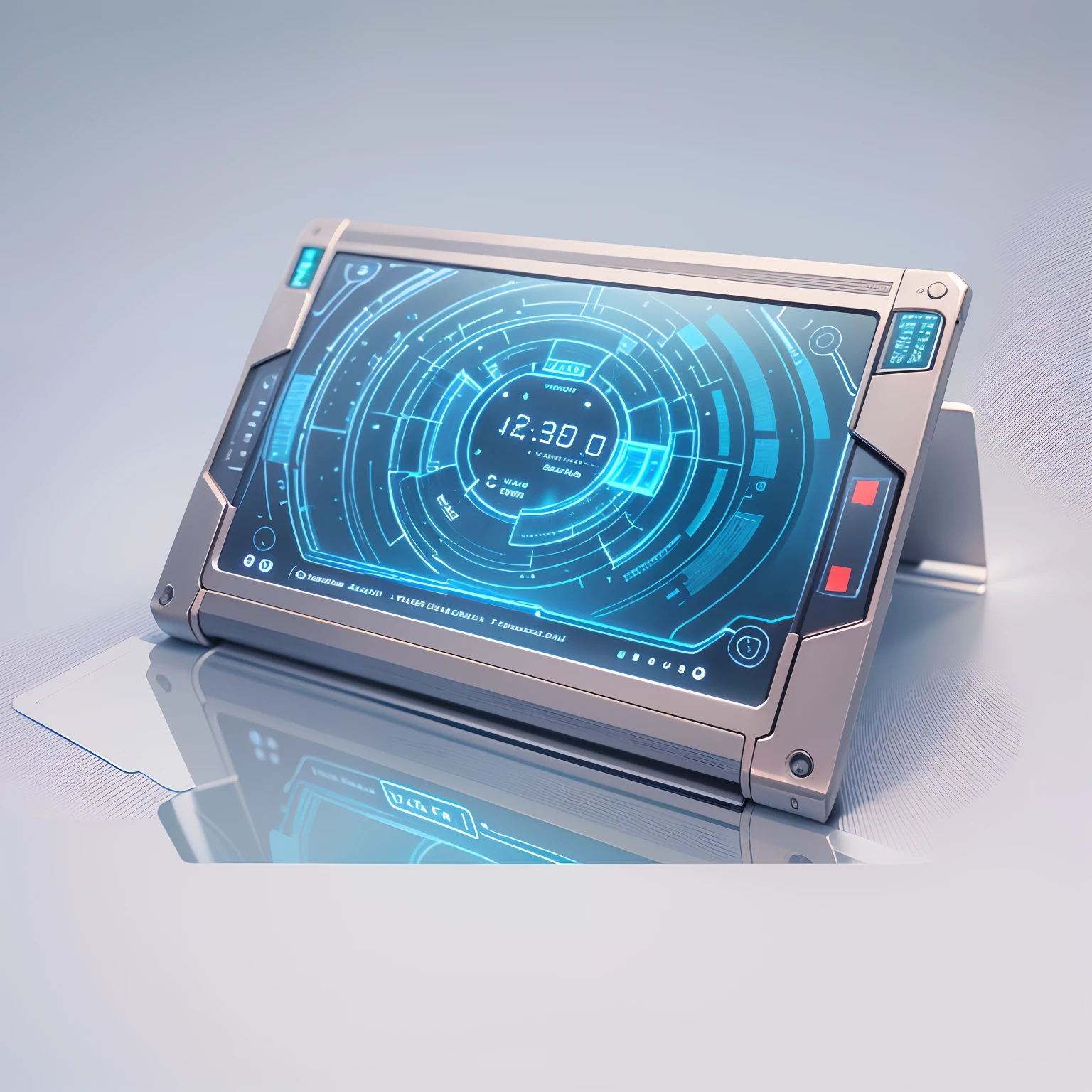 simplebackground,(((Metal card))),Chrome alloy,Blue card face, holographic interface, a hologram, Hologram artifacts, hologram center, ui card, holograph, corporate holograms,, high - tech, computers and holograms, Hologram, glass oled mecha visor,sci-fy,Amazing,atmosphere, Epic, 8K, Masterpiece, Best quality, 3D,Ray traching