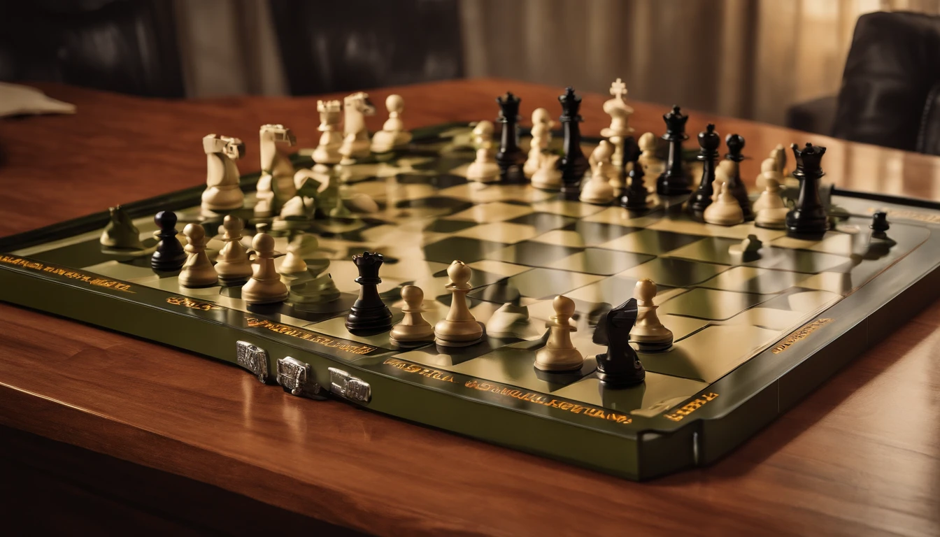 A military board game for fire emergency drills, oil rig, Tabletop Role Playing Game, Desktop chess game, Desktop war strategy simulation game, bestquality, uhd, 16k