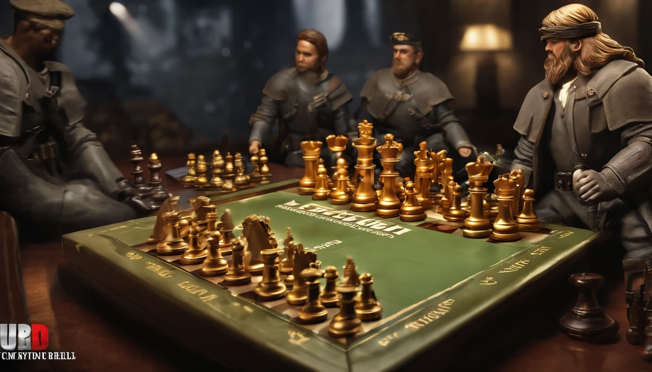 A military board game for fire emergency drills, oil rig, Tabletop Role Playing Game, Desktop chess game, Desktop war strategy simulation game, bestquality, uhd, 16k
