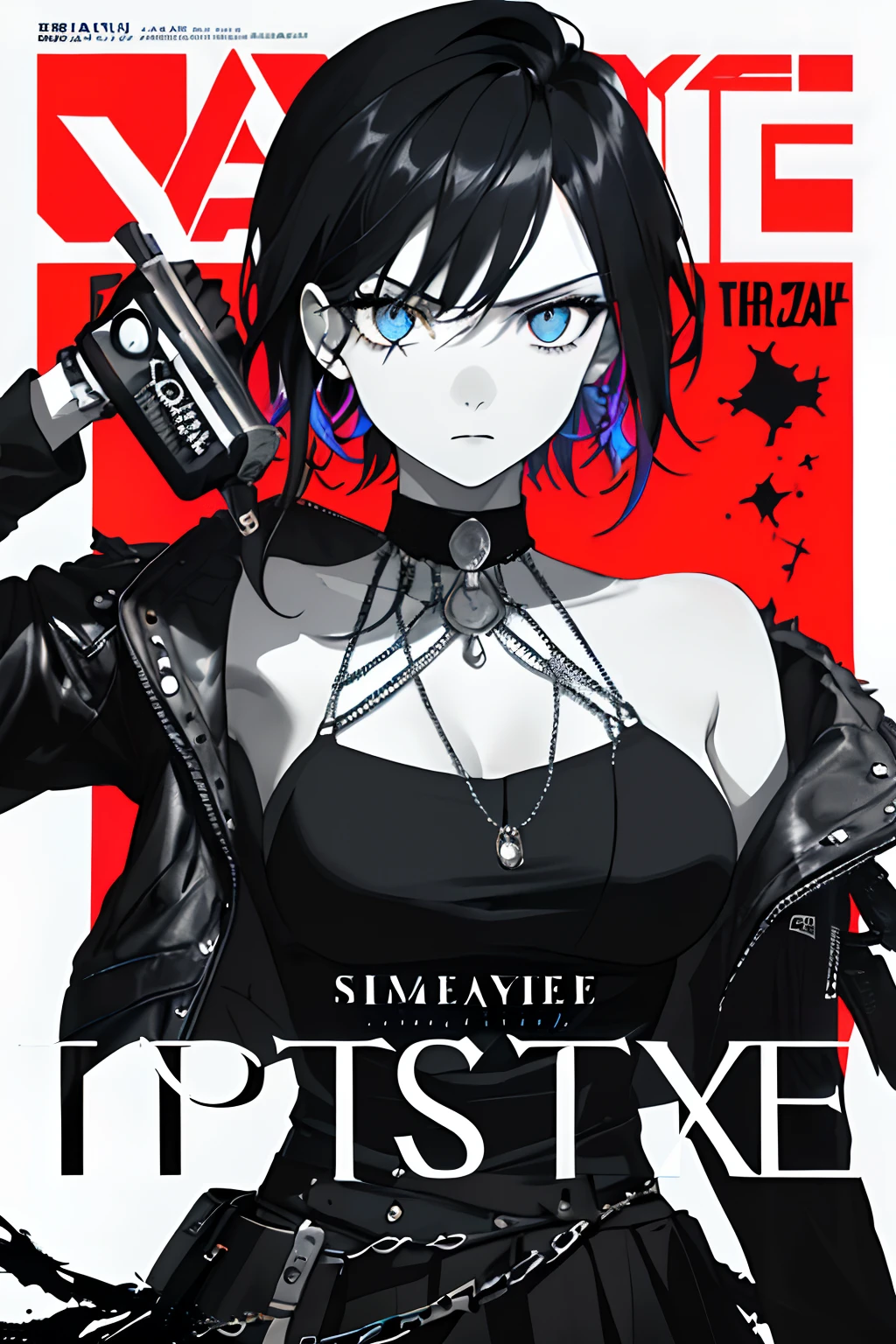 ((((dramatic))), (((gritty))), (((intense))) film poster featuring a young woman as the central character. She stands confidently in the center of the poster, wearing a stylish and edgy outfit, with a determined expression on her face. The background is dark and gritty, with a sense of danger and intensity. The text is bold and attention-grabbing, with a catchy tagline that adds to the overall feeling of drama and excitement. The color palette is mainly dark with splashes of vibrant colors, giving the poster a dynamic and visually striking appearance,tachi-e
(magazine:1.3), (cover-style:1.3), fashionable, woman, vibrant, outfit, posing, front, colorful, dynamic, background, elements, confident, expression, holding, statement, accessory, majestic, coiled, around, touch, scene, text, cover, bold, attention-grabbing, title, stylish, font, catchy, headline, larger, striking, modern, trendy, focus, fashion,