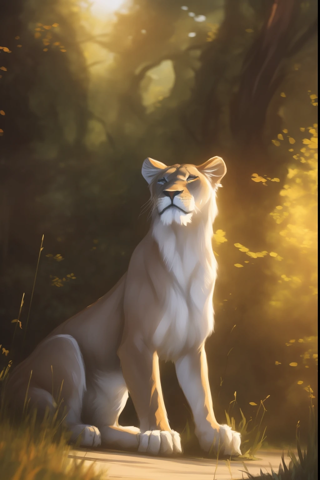 Lioness painting lying on the beach, Fluffy Fantasy art, Realistic fantasy illustration, Realistic fantasy painting, very, Very beautiful fluffy art, Cynthia Sheppard, Taking a Hot majestic pose, Relaxing concept art, Queen of the Sea, SFW version, Greek Mythical Digital Painting, Howard Lyon, High Resolution Commission
