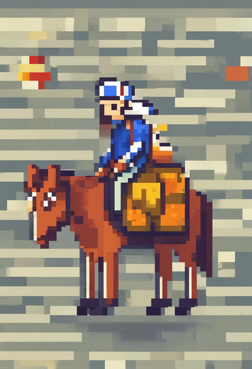Man with pizza delivery guy's backpack on his back on a horse that's running.