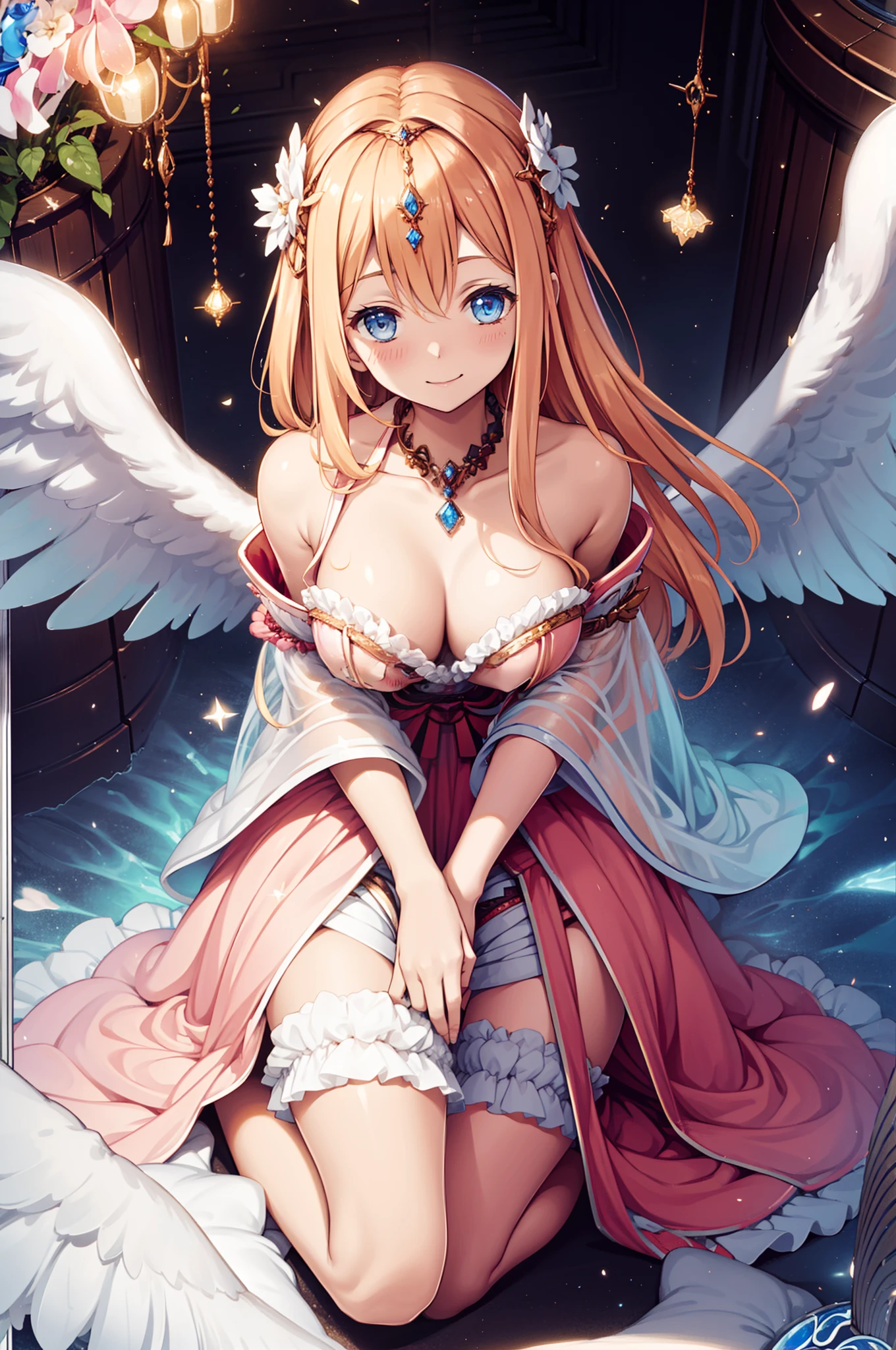 Fantasy world,Sweet girl,Angelic smile,The blush is lovely,gentleness