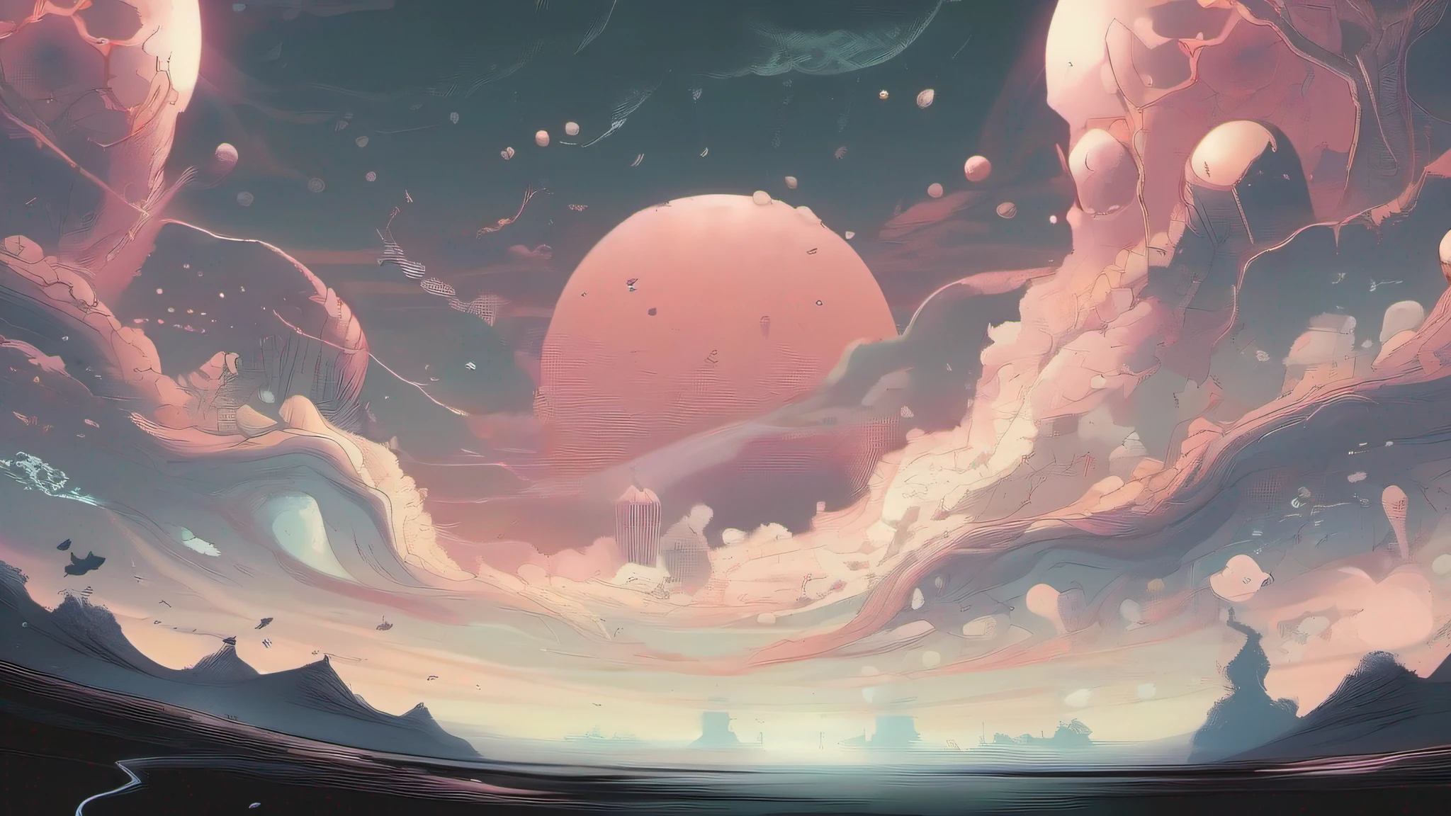step into a world where clouds are not just masses of water droplets suspended in the sky, but rather enigmatic entities with hidden depths and complex personalities. Glitches and artifacts abound, creating a disorienting yet mesmerizing effect that draws you further in. Strange symbols and codes seem to pulse with an otherworldly energy, hinting at secrets waiting to be discovered. The air is thick with anticipation, as if something big is about to happen. You find yourself questioning what is real and what is merely an illusion, as the boundaries between physical and digital become increasingly blurred. This is a place where anything could happen, where the unexpected is the norm and the impossible becomes possible. Embrace the chaos and let go of your preconceptions, for in this realm, nothing is as it seems and everything is open to interpretation.
