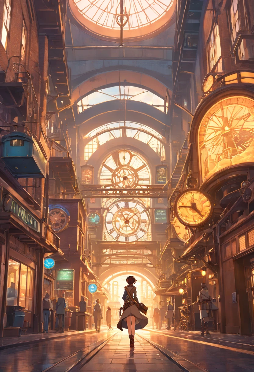 Fantasy art, very wide angle shot, Painting, Detailed , Deviant-art, contest winner, concept-art, , tim hildebrandt, fantasy, ((((Steampunk City)))),,In the daytime,, dreamlike realism, art stations ,, The style of Adrianous Everson ,Not aesthetic architecture, cinematic Film still from,greg rutkovsky, Create reminiscent of《Deadly magic》The scenery of the movie, King's Cross Station, london, United Kingdom,Use intricate details and dynamic design,Immerse your audience in a magical world