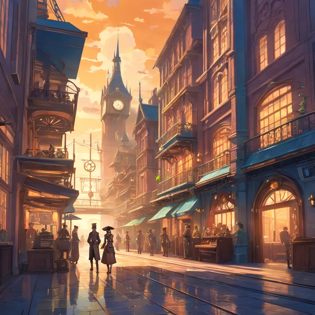 Fantasy art,Rococo style ultra-wide angle shooting, Painting, Detailed , Deviant-art, contest winner, concept-art, , tim hildebrandt, fantasy, ((((Steampunk City)))),,nigth,, dreamlike realism, art  stations , ,Not aesthetic architecture, cinematic Film still from,greg rutkovsky, Create reminiscent of《Deadly magic》The scenery of the movie, King's Cross Station, london, United Kingdom，Use intricate details and dynamic design，Immerse your audience in a magical world