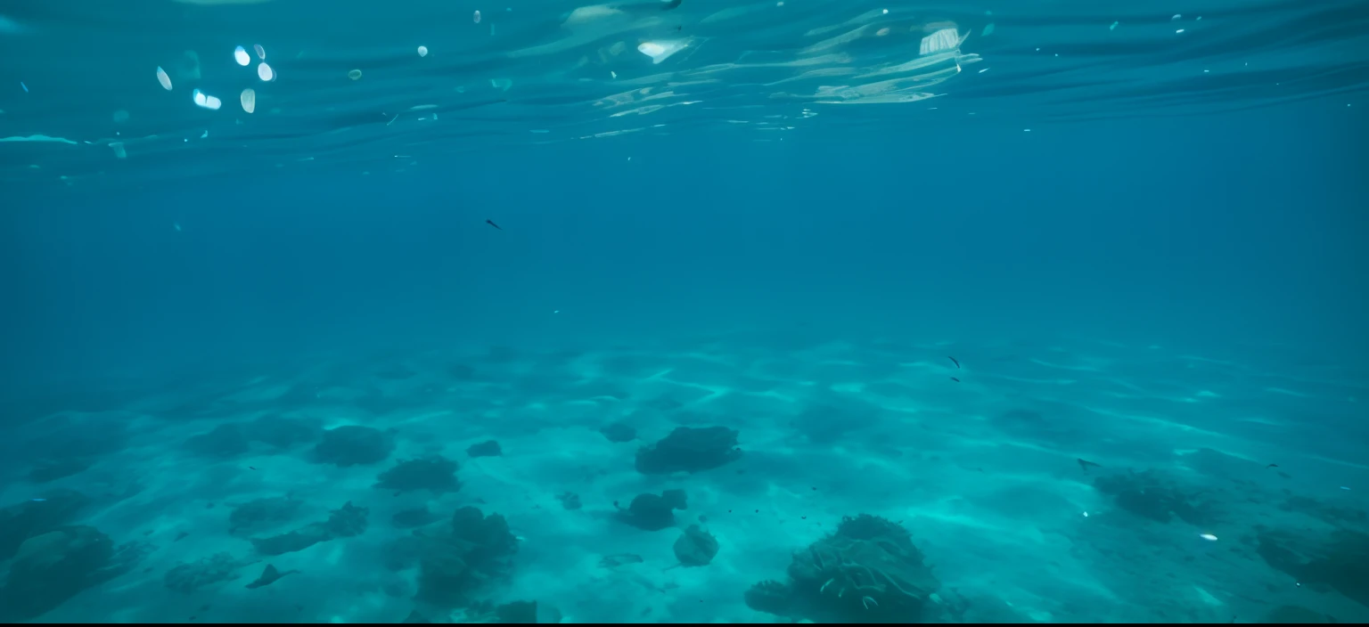 There is a lot of water in the ocean with yellow frisbees, ocean floor, floats underwater in the sea, underwater ocean, photo of the middle of the ocean, ocean floor, Under water, coral sea bottom, underwater landscape, Underwater perspective, on Surface of the ocean, bubbly underwater scenery, ocean floor, delicate coral sea bottom, ocean floor