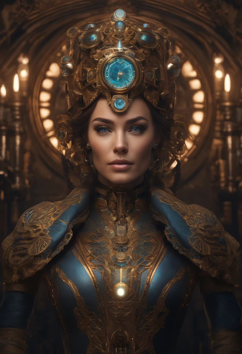 full-length portrait| detailed face| symmetric| steampunk| cyberpunk| cyborg| intricate detailed| to scale| hyperrealistic| cinematic lighting| digital art| concept art| mdjrny-v4 style