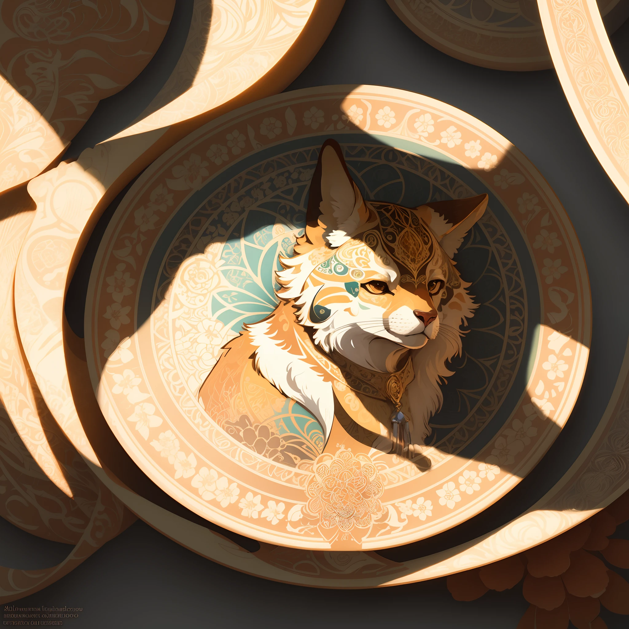 highres, top quality, best quality, paid reward available, High-quality illustrations by Alfons Mucha, unparalleled masterpiece, perfect artwork, absurdres, logo mark, stamp, Geometric pattern, vector-art, masterpiece(kemono, furry anthro)flower,