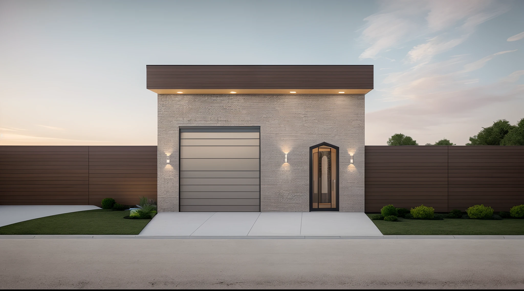 modern residential townhouse renderings, professional renderings, wide-angle exterior 2023, highly detailed renderings, high-quality renderings, realistic renderings, architectural renderings, quality renderings high, detailed render, hyper-realistic render, hyper-realistic render, very realistic 3 d render, high render, realistic render, very realistic render, 1 story house, surrounding trees,