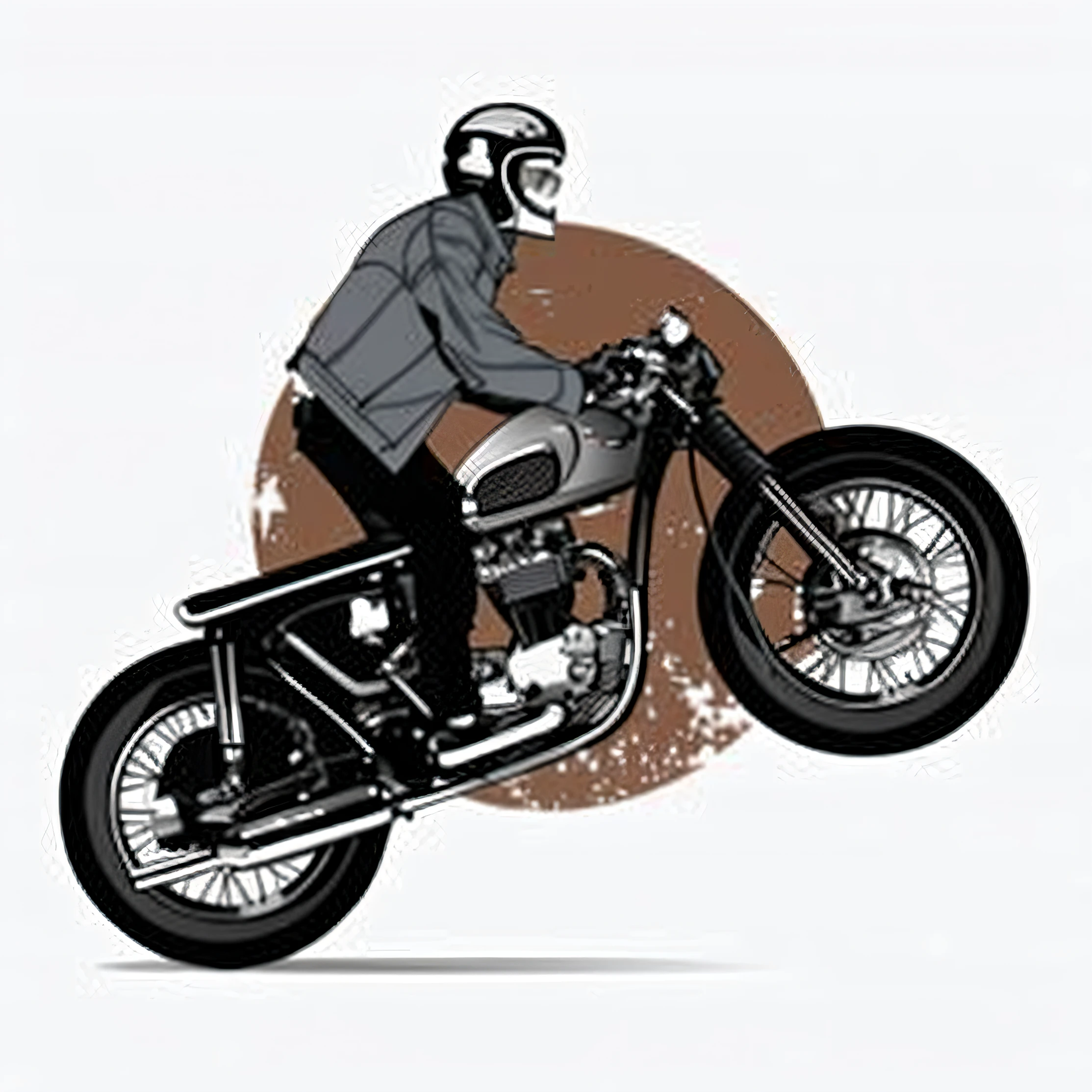 Arafard man rides a motorcycle and wears a helmet, motorcycle, cafe racer, motorcycle concept art, vector art style, Illustration style, vintage illustration, motorbiker, biker, Vector Behance HD Jesper Ejsing, Simple and clean illustration, in style of digital illustration, #illustration, hd vector art, riding a motorcycle, vector artwork, Motorcycles