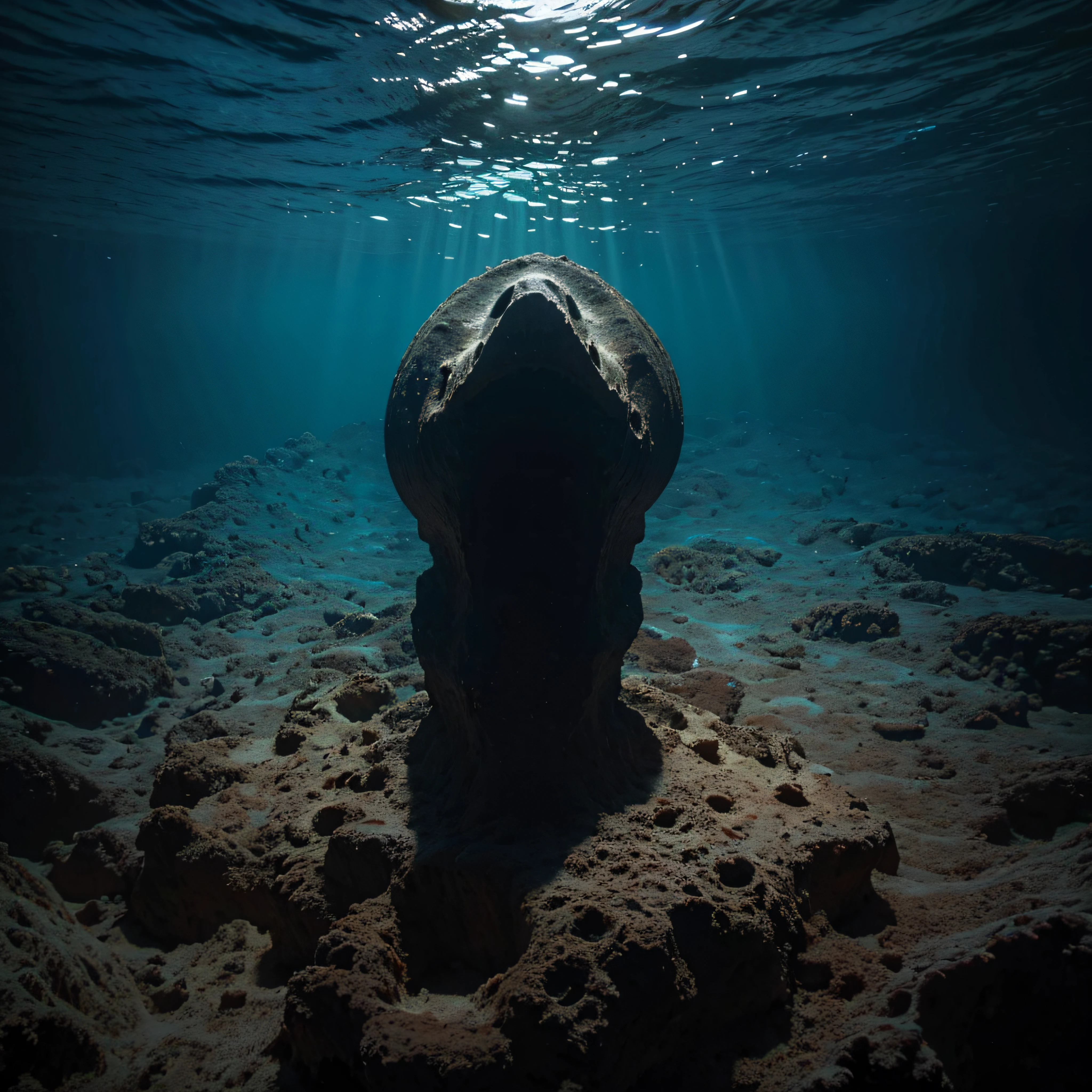 (extremadamente detallado, obra maestra, La mejor calidad, Under the Ocean), Estilo oscuro, volumetric illumination. textura de babosa, piel de caracol. manchas de tinta. Rococo composition.