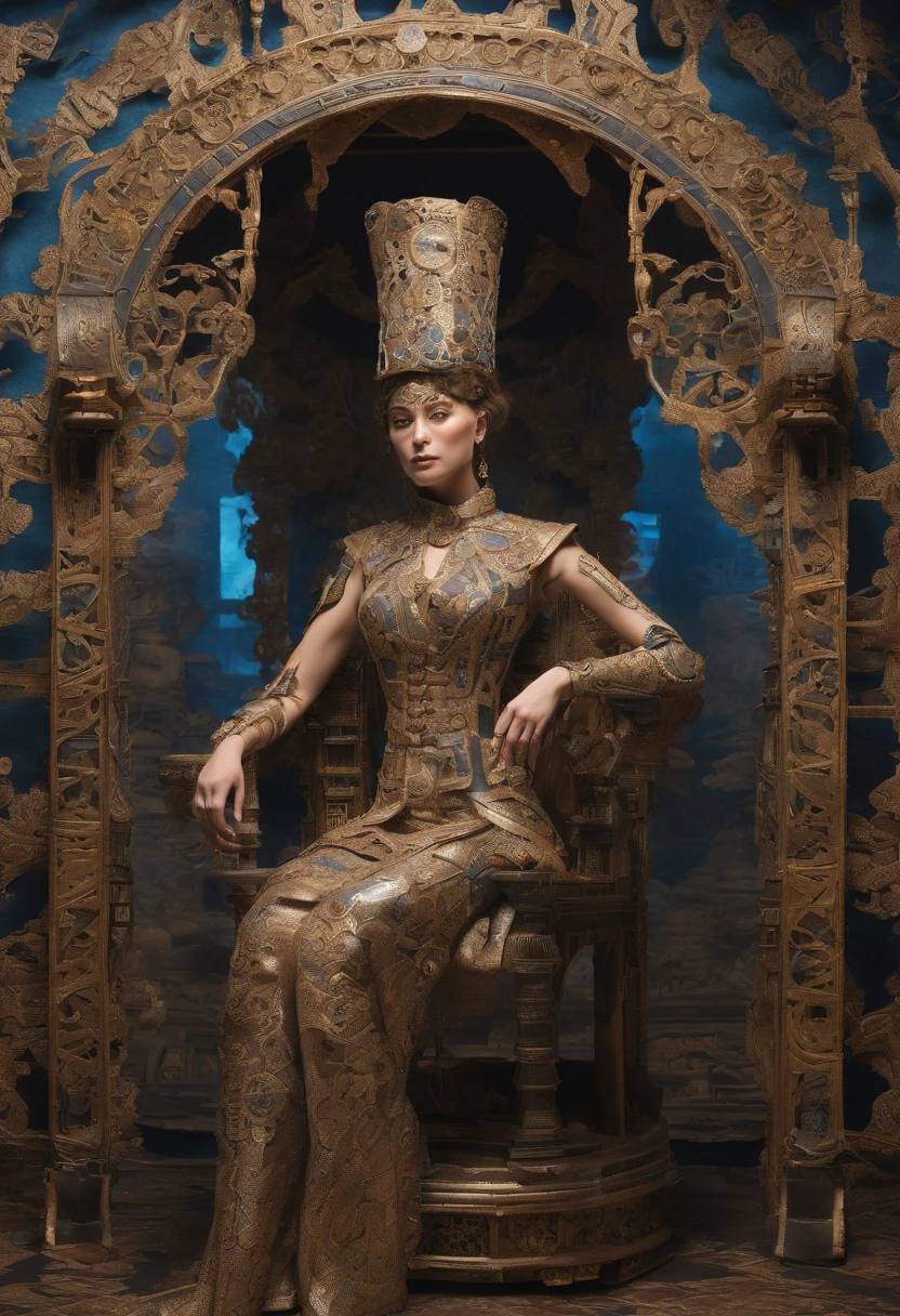 full-length portrait| detailed face| symmetric| steampunk| cyberpunk| cyborg| intricate detailed| to scale| hyperrealistic| cinematic lighting| digital art| concept art| mdjrny-v4 style