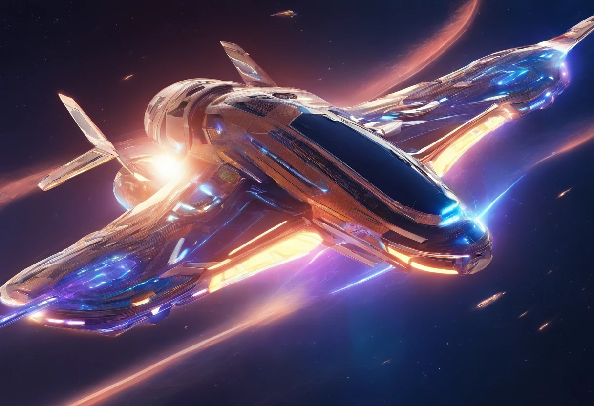 Futuristic aircraft, velocity, Super Flying Machine, with light glowing, design sense,Fly in the sky Ultra HD HD 8K