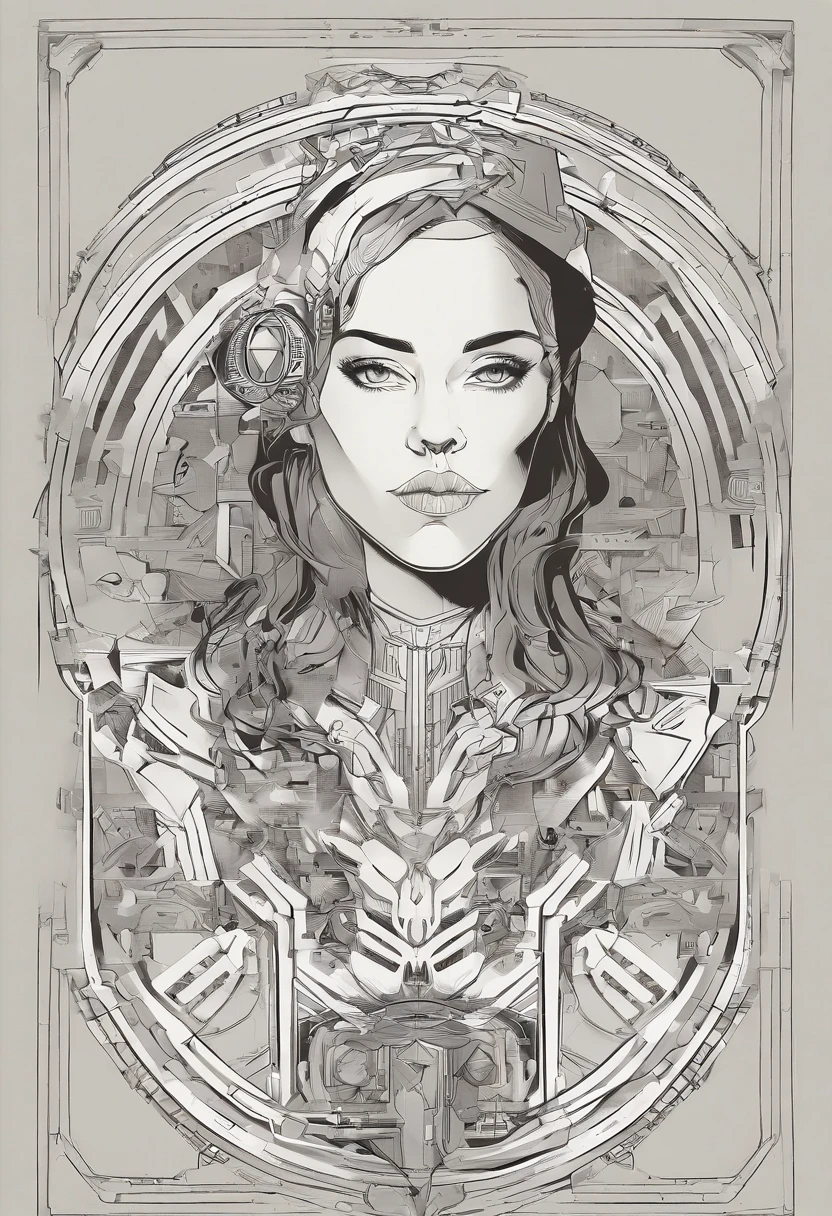 Anime girl coloring page from cyberpunk 2077