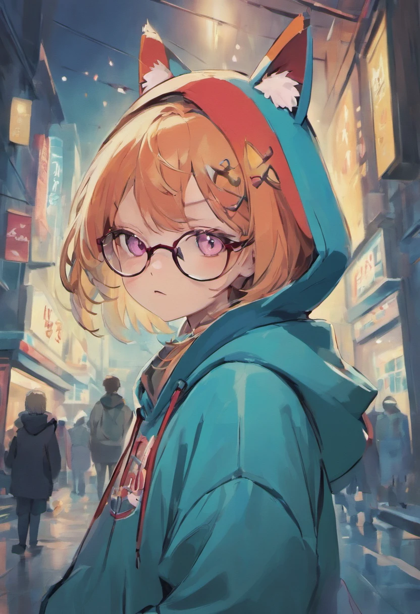 Cartoon cat in hoodie with glasses and hoodie, cute detailed digital art, Adorable Digital Painting, Cute digital art, teemo, Advanced Digital Chibi Art, epic digital art illustration, by Shitao, artwork in the style of guweiz, anthropomorphic cat ninja, Jason Chan, fanart best artstation, fursona wearing stylish clothes