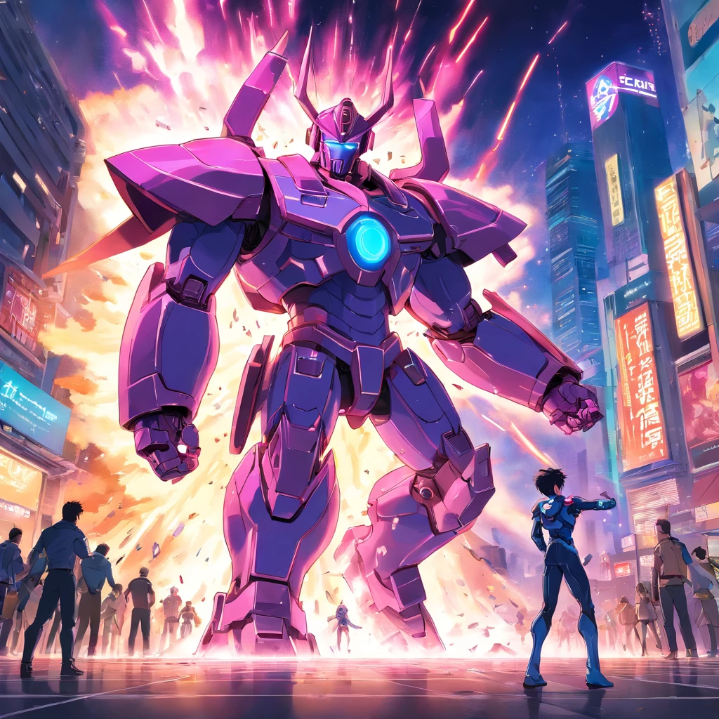 galactus fight, super heros,1mecha,Pacific Rim,Sense of oppression,The city of the future,Fight monsters,,Masterpiece,hyper HD,16k,structurally correct
