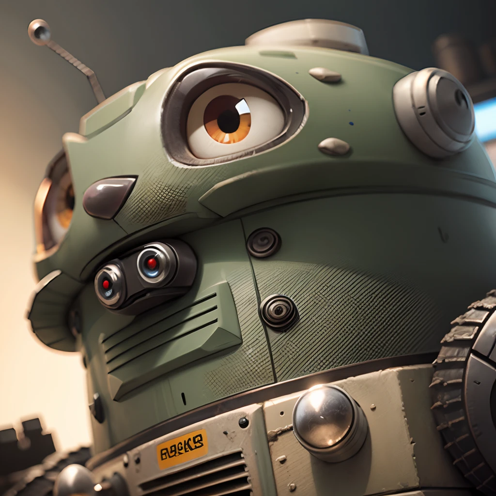 Totoro as a robot in the same style as Wall-E, close-up, on isolated background, Disney Pixar style, super realistic, cinema. --auto --s2