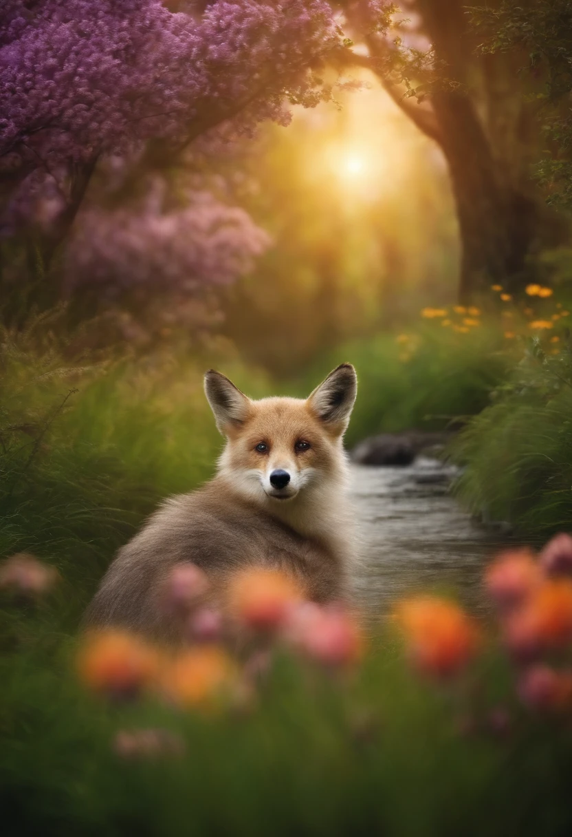 beautiful natural scenery with some cute animals