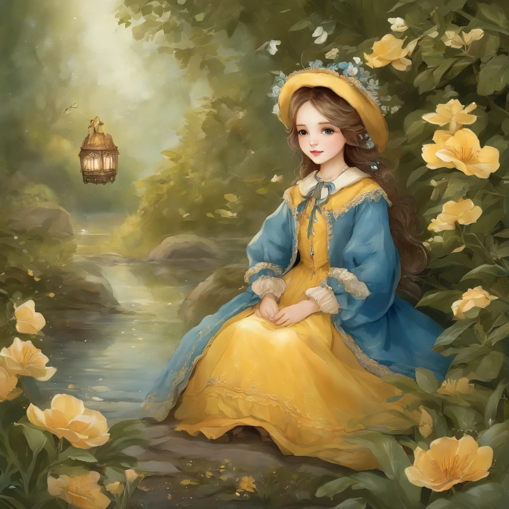Manhwa Style, Paint with vivid watercolors, pandas, cute clothing, greene eyes, de cor laranja, blue. amarelo, extremely detaile, highly detailed, tmasterpiece, Fairy tale background, in wonderland, Dynamic colors, Fairytale glow, author:Beatrix Potter 和 Jean-Baptiste Monge, 32k ULTRAHD