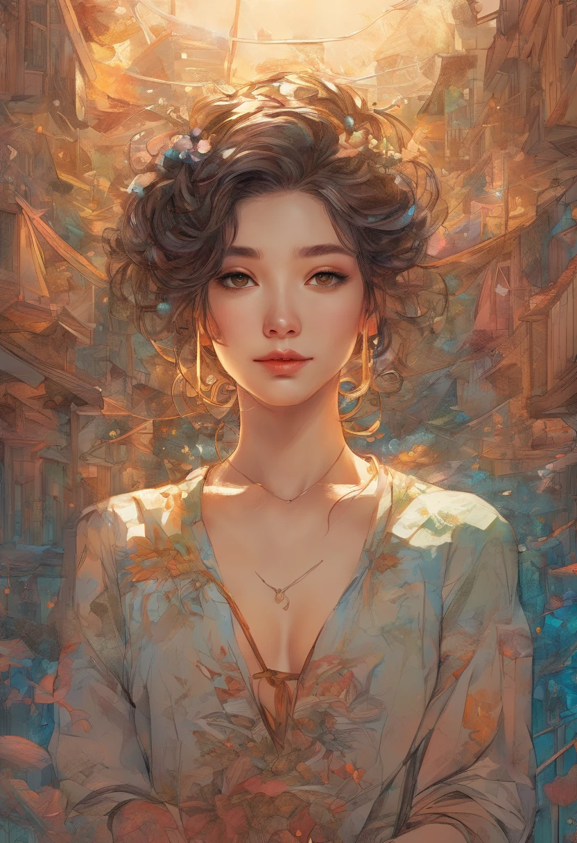 Cute black long straight hair brown eyes round face girl wearing brown sweater sitting in café drinking coffee, sunset, toothy smile without bangs, holding a poodle puppy in her arms body, Beautiful anime waifu style girl, hyperdetailed painting, luminism, art by Carne Griffiths and Wadim Kashin concept art, 4k resolution, fractal isometrics details bioluminescence , 3d render, octane render, intricately detailed , cinematic, trending on artstation Isometric Centered hyperrealistic cover photo awesome full color, hand drawn , gritty, realistic mucha , hit definition , cinematic, on paper, ethereal background, abstract beauty,stand, approaching perfection, pure form, golden ratio, minimalistic, unfinished, concept art, by Brian Froud and Carne Griffiths and Wadim Kashin and John William Waterhouse, intricate details, 8k post production, high resolution, hyperdetailed, trending on artstation, sharp focus, studio photo, intricate details, highly detailed, by greg rutkowski