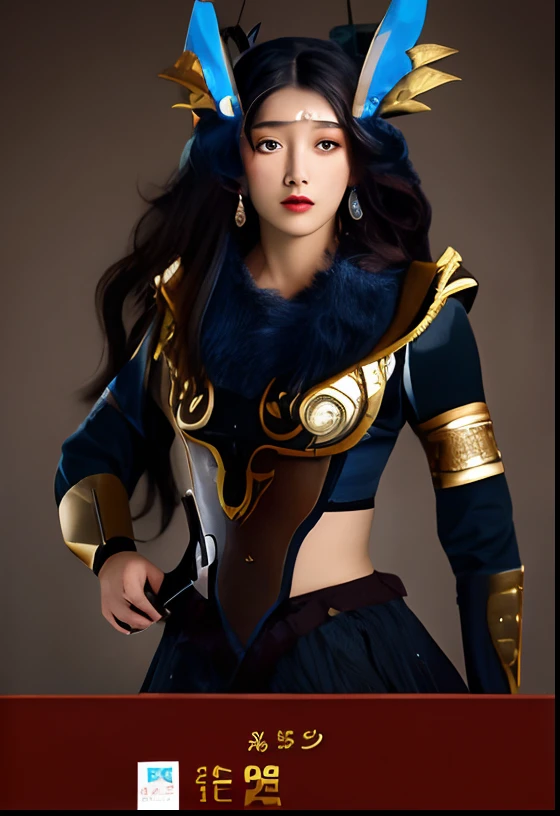 Woman in costume holding a sword