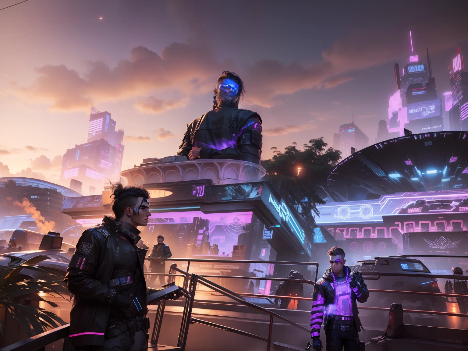 Change background cyberpunk handsome boy realistic face, 8k, ultra realistic.