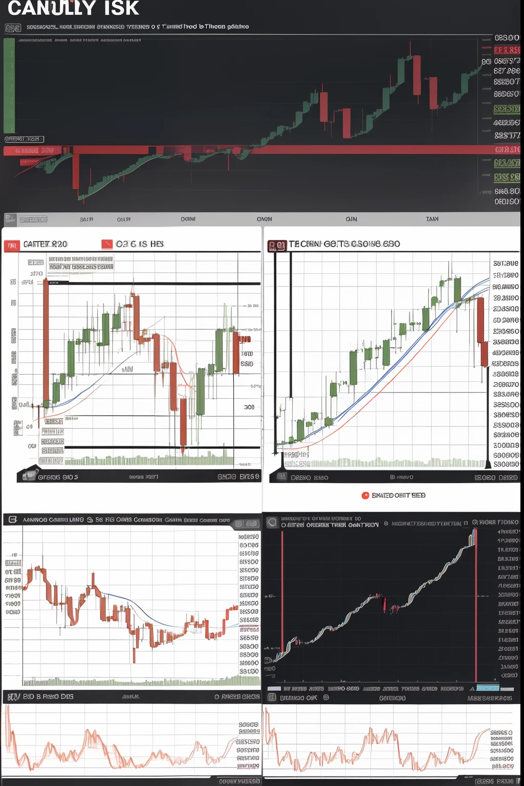 Candlestick charts, patterns in the world of trading, clear pictures of charts;