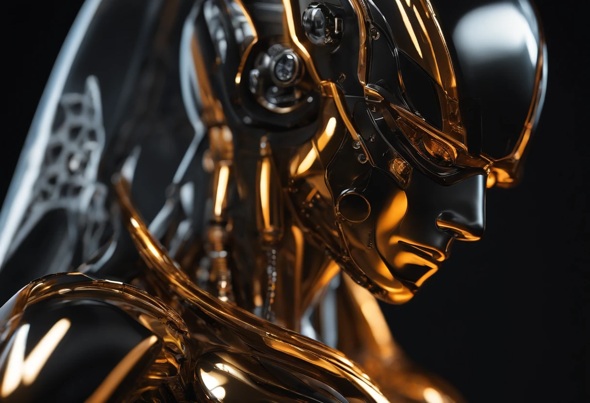 Minimalism, The smallest award-winning luxury humanoid robot, High-tech synthetic bio-ethereal metal and orange titanium material, an award winning photograph, on a dark background, Dark color palette ergonomic photography, Incredibly detailed, sharpen details, cinematic production still, Cinematography, Photorealistic, modern composition, illusory engine, Cinematic, Color grading, Portrait photography, ultra-wide-angle, Depth of field, Hyper - detailed, Extremely colorful, insanely details, intricately details, Extremely colorful, illusory engine, Cinematic, colorgrading, editorial photography, Photography, photographed, Depth of field, degrees of freedom, Tilt Blur, White balance, Super resolution, megapixel, ProPhoto RGB, Fri, Half Moon Lighting, back lit lighting, Natural lighting, Incandescent Lamps, fiber-optics, Mood lighting, Cinematic lighting, Studio lighting, Soft lighting, volumetr, Contre - Jour, Beautiful lighting, emphasis lighting, Global illumination, Global illumination, Global illumination in screen space, Ray Tracing Global Illumination, optics, dispersion, luminance, Shadows, Roughness, piercingeyes, ray-traced reflection, lumen reflection, Reflections in screen space, Diffraction gradient, color difference, GB displacement, scanlines, Ray tracing, Ray Tracing Ambient Occlusion, Anti – Aliasing, FKAA, TXAA, RTX, SSAO, Shaders, OpenGL - Shaders, GLSL - Shaders, post-proces, postproduction, cel shading, Tone-mapping, ....CGI, vfx, SFX, insanely detailed and intricate, hyper - maximalist, elegant, Ultra photo realsisim, Super detailed, Dynamic pose, Photography, hyper realistic rendering, Ergonomic, Paintings by Trump