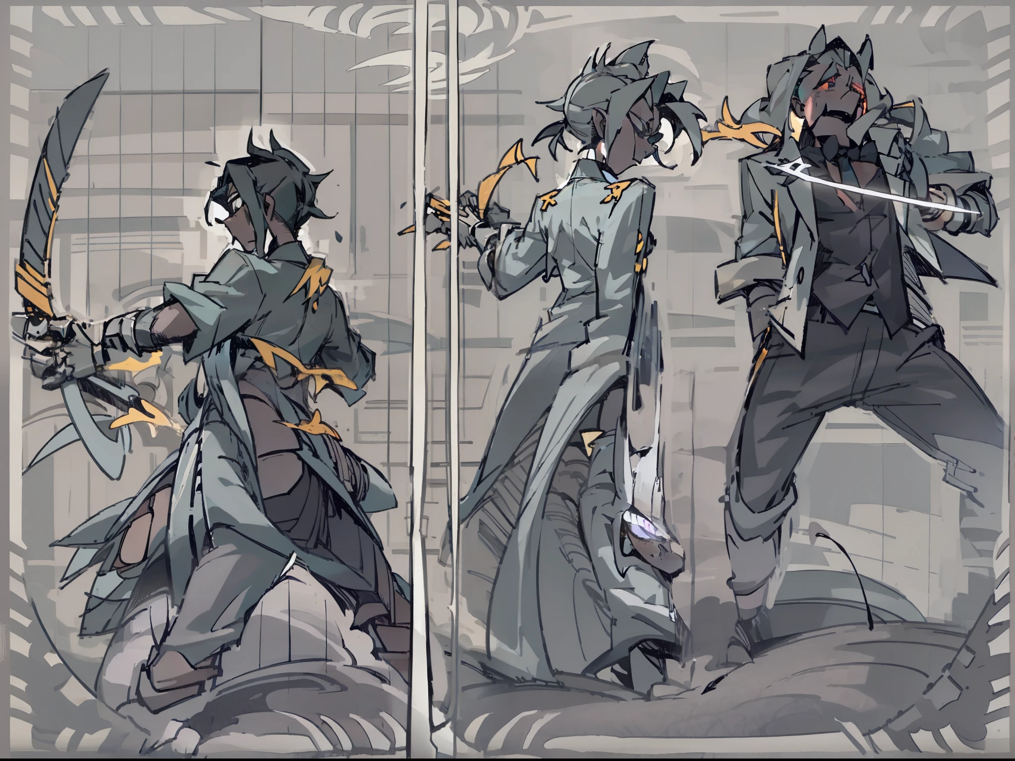 Double，shoulder to shoulder，beast ear，a young man and a woman，Ghost Slayer's Blade