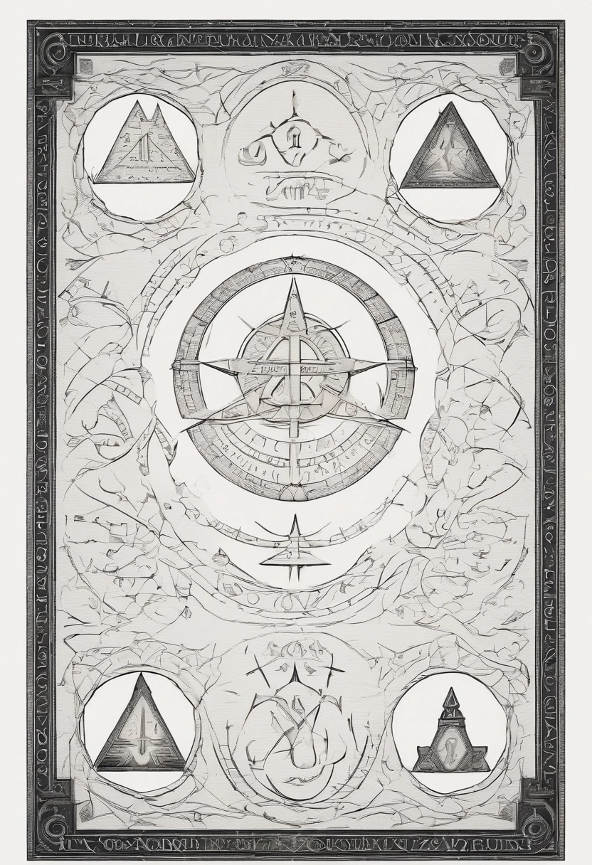letters A, U, Z, O, V on a white cloth, styled as sinister occult nordic runes, blueprint style with dark background and light outlines