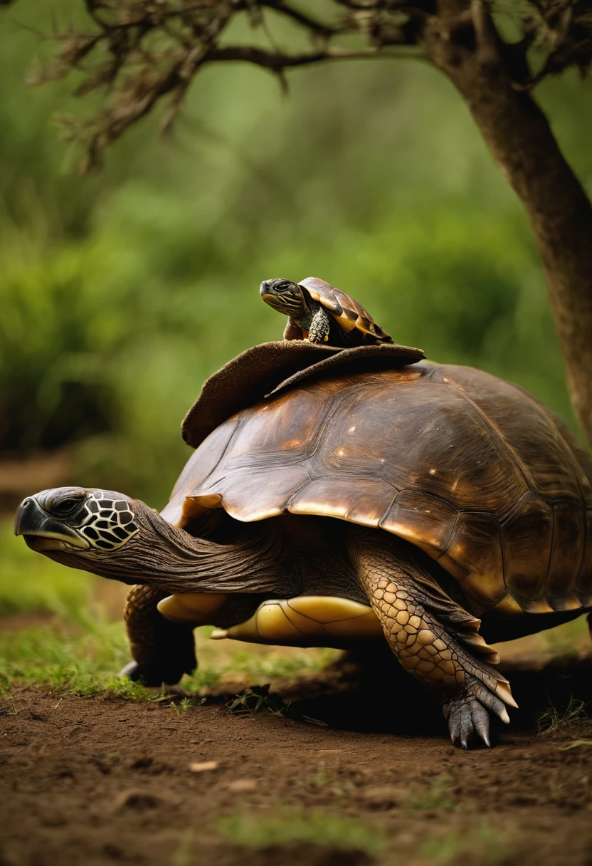 Turtle horseback riding,The turtle sits on horseback