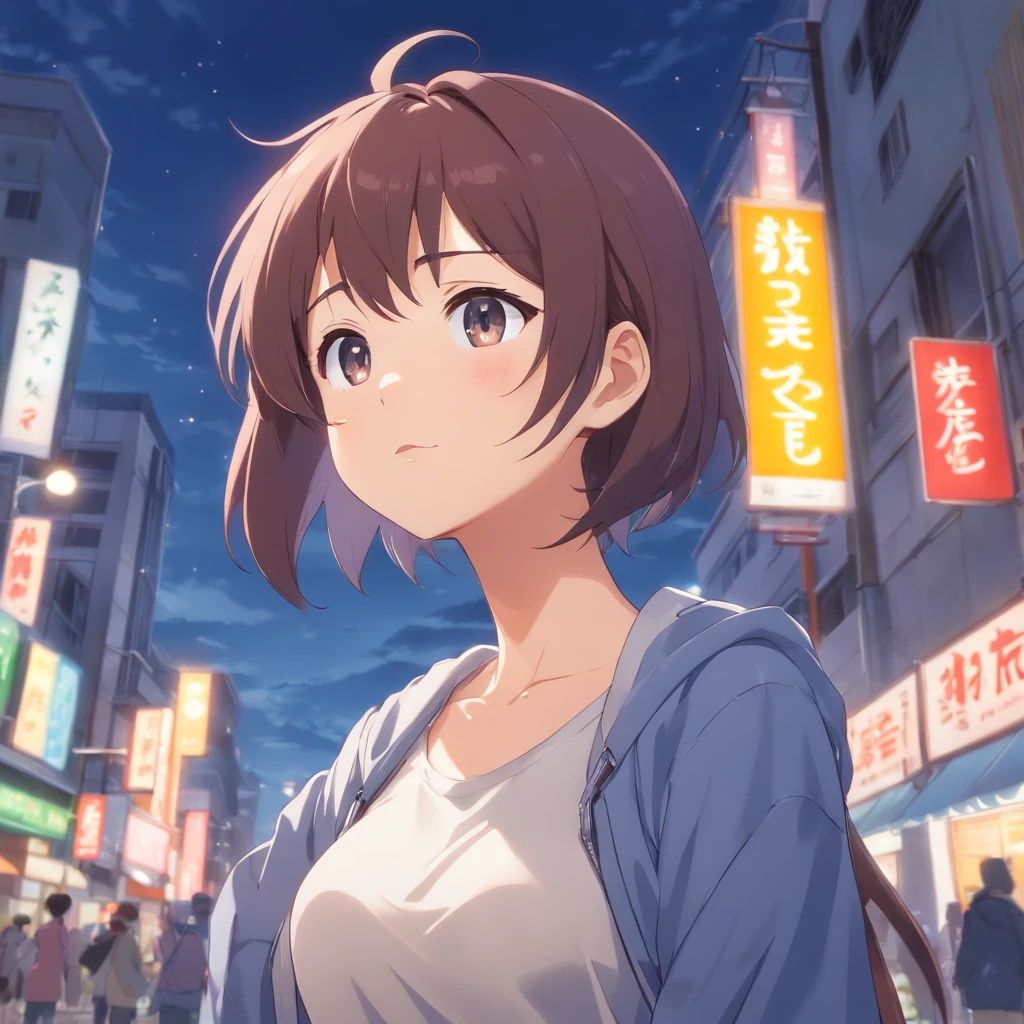 1人,(,petite short stature),animesque、(Bust: 150cm)Young and cute idol face、(Lorioppai)( , Loleasts,Mi Hot Pants)Double piece with hands raised (WatercolorPrivate Services, Shoulder Knitwear,Shoulders exposed、) Huge breasts,