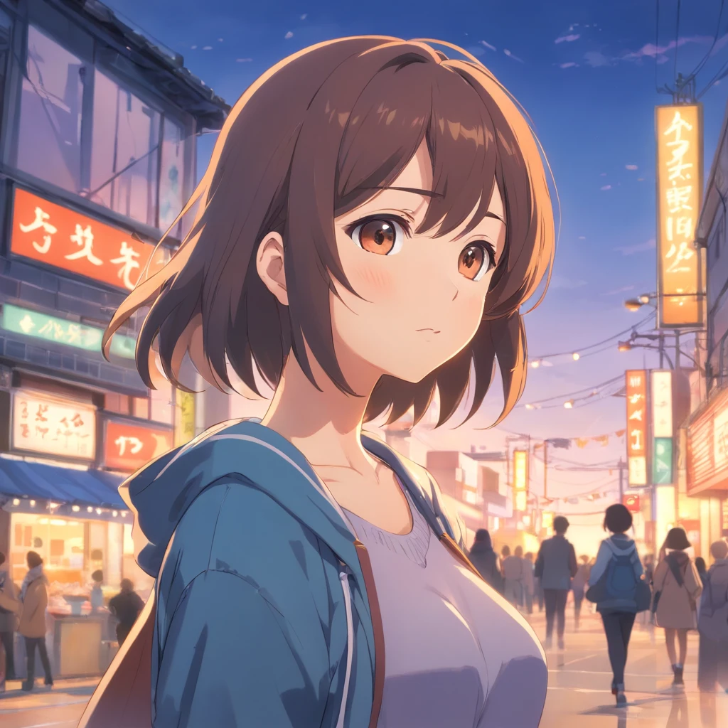 1人,(,petite short stature),animesque、(Bust: 150cm)Young and cute idol face、(Lorioppai)( , Loleasts,Mi Hot Pants)Double piece with hands raised (WatercolorPrivate Services, Shoulder Knitwear,Shoulders exposed、) Huge breasts,