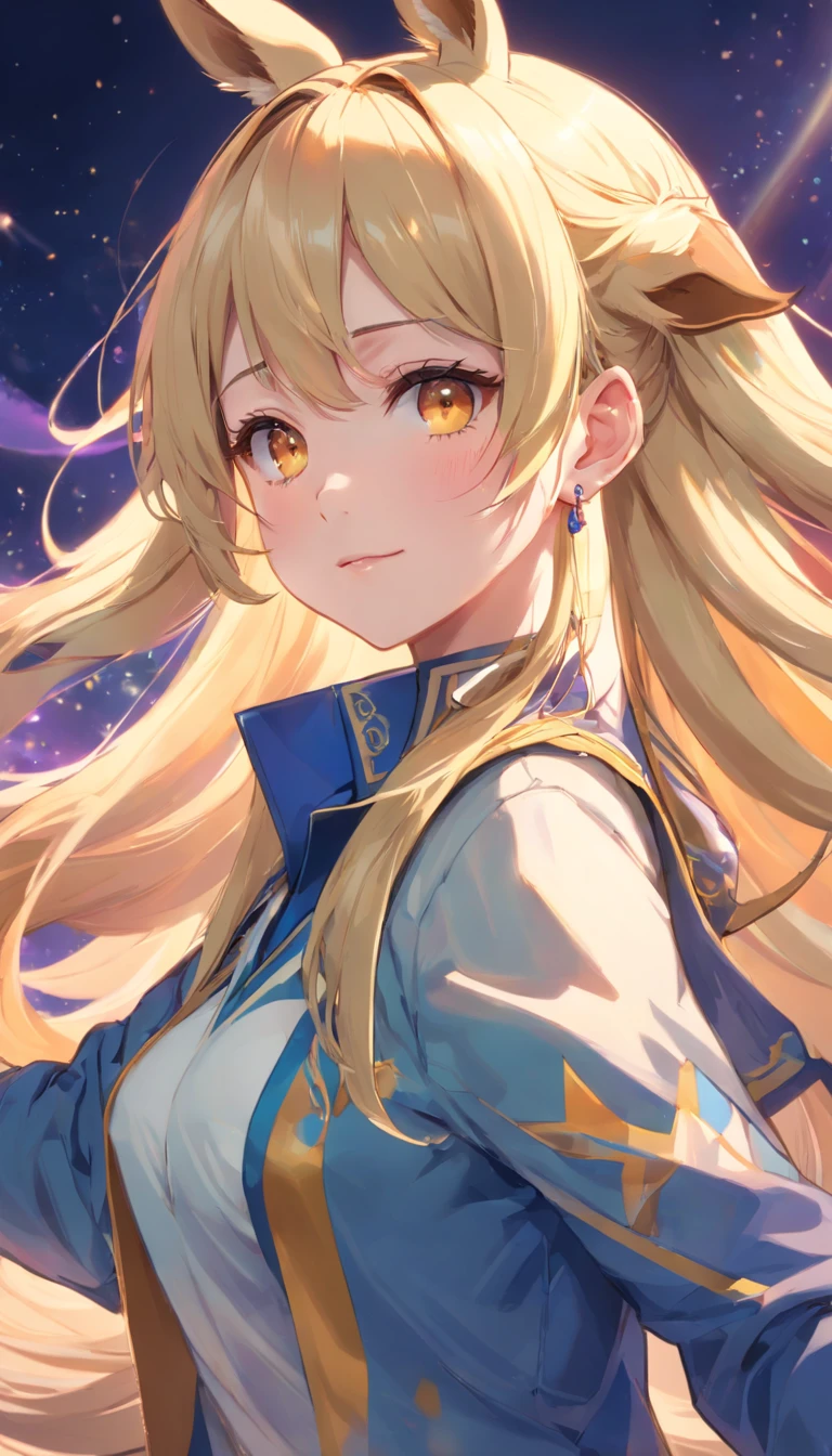 girl with，femele，a beauty girl，(solo person)，hightquality，Top image quality，ssmile，爆乳((whaite hair))，a sailor suit，black trench coat，Athletic Sneakers，JK school uniform，Denim Short，(Midhair)，(oblique bangs)，(Thigh tie)，is standing，(Fold your hands at the waist)，stadio，夏天，Eventide，GenshinImpact，Azure Route，Radio Woman，maniac，Secondary illness，pixiv，Exquisite and detailed facial features，（Delicate Hair Depiction），Gorgeous light and shadows，Ultimate HD Face Depiction，4k画质，Super masterpiece，Description of delicate hands，Clear 5 fingers，Color，（Coloring in lots of colors），Detailed picture，delicate portrayal of facial features，Delicate Hair Depiction，{Delicate Eye Depiction}， Eyes and faces with detailed，Delicate hand depiction，（Gorgeous light and shadows），Beast ears，（On the head are horse ears），Golden Eyes，golden pupils，golden pupils，（（Horse ears）），（Left earring），Horse Racing Girl，（There is a horse's tail on the back），Very delicate details，Fine finger details，A4 Waist，cocked ass，Childlike big breasts，a beautiful girl with white hair，Horse Racing Girl_Rudolph's Symbol，nffsw_Nero