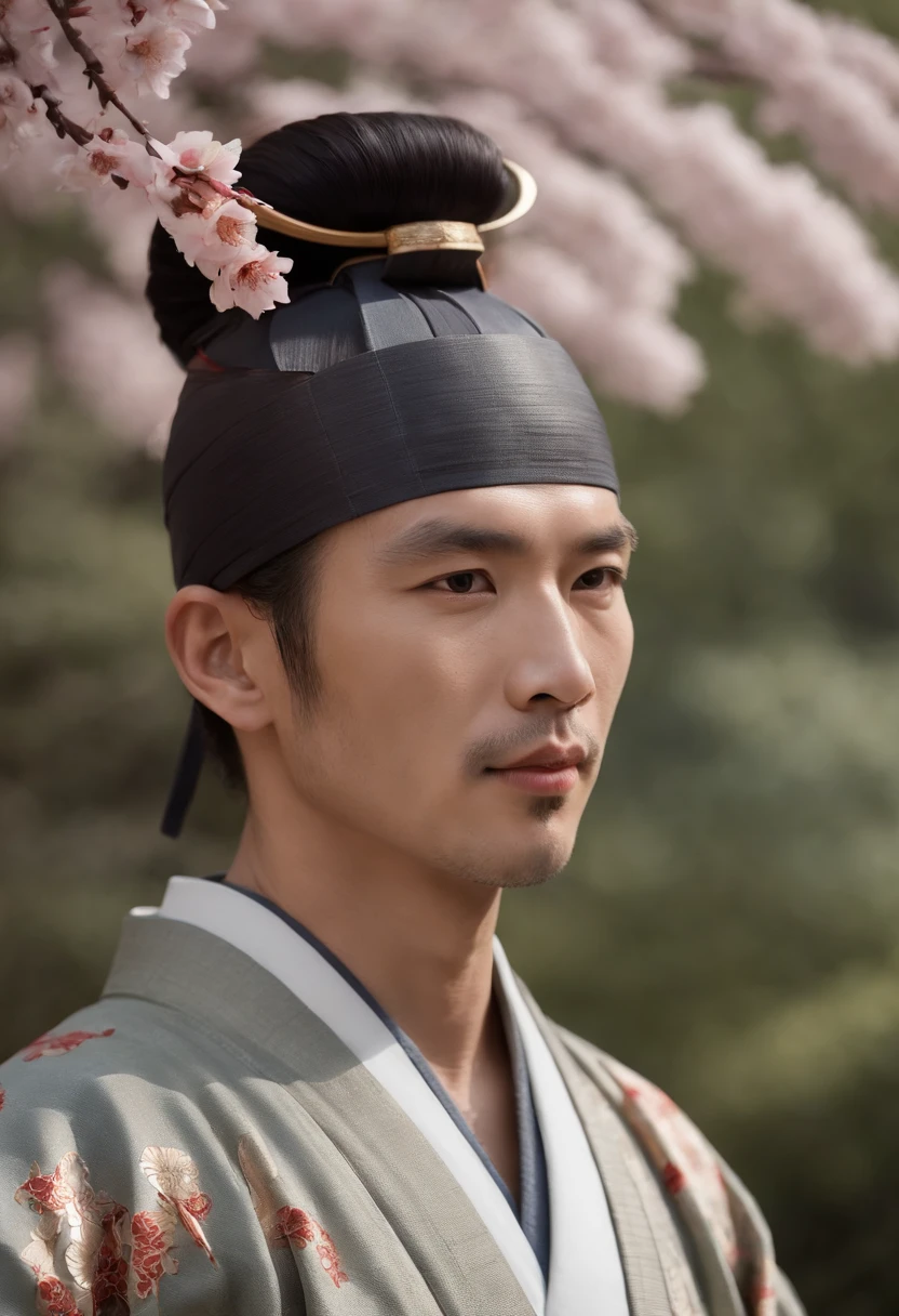 (best quality,highres:1.2),ultra-detailed,(realistic:1.37)
A man with a wide-brimmed metallic hat adorned with intricate samurai design, aged appearance, a touch of rust, and oxidized patterns. The hat is constructed with meticulously polished metal craftsmanship, reflecting light with precision. The samurai design features engraved dragons and fierce warriors, capturing the essence of ancient Japanese culture and valor.
The man has a strong jawline, sharp facial features, and piercing eyes. His eyes are intense and captivating, gleaming with determination. He has a long, prominent nose, adding character to his face. The edges of his lips curl up slightly, giving a hint of hidden knowledge.
He wears a traditional kimono, carefully adorned with delicate hand-painted cherry blossoms. The kimono is made of fine silk, draping gracefully over his tall and lean figure. Its vibrant colors, including shades of dark indigo and crimson, create a striking contrast against the backdrop.
With a dignified posture and a katana sword strapped to his side, he exudes an aura of strength and elegance. The katana's hilt features intricate dragon scales, symbolizing power and protection. The blade, honed to perfection, glimmers with a subtle aura.
The scene is set in a peaceful Japanese garden, surrounded by meticulously trimmed bonsai trees and blooming cherry blossom trees. Soft rays of sunlight filter through the leaves, casting a gentle glow on the man's face and illuminating the intricate details of his hat and kimono.
The colors of the scene are rich and vibrant, with a subtle warm tone that adds depth and atmosphere. The overall lighting is soft and diffused, creating a sense of tranquility and serenity. The mood is calm, yet there is an underlying sense of anticipation, as if the man is on the brink of embarking on a noble quest.
The artwork is reminiscent of a photorealistic painting, capturing every minute detail with precision and artistry. It showcases the artist's ski