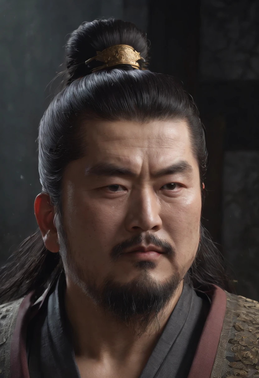 {{{illustration,Extremely detailed CG,8K wallpaper,Original}}},Detailed eyes,Tyndall effect,{{{Serious}}},whole body picture, ((Fat Uncle has black samurai hairstyle)),(Man),(Chubby),(The chin of the Japanese ronin is dotted with a wisp of gray stubble, His lips and neck.),Japan Ronin,komono,emptyhands,Masterpiece,Best quality, Beautifully painted,Detailed eyes,Game CG,Ornate ornament,Interior decorations,wood,yellow race,Outdoors,Moonlight,Ancient Japan,