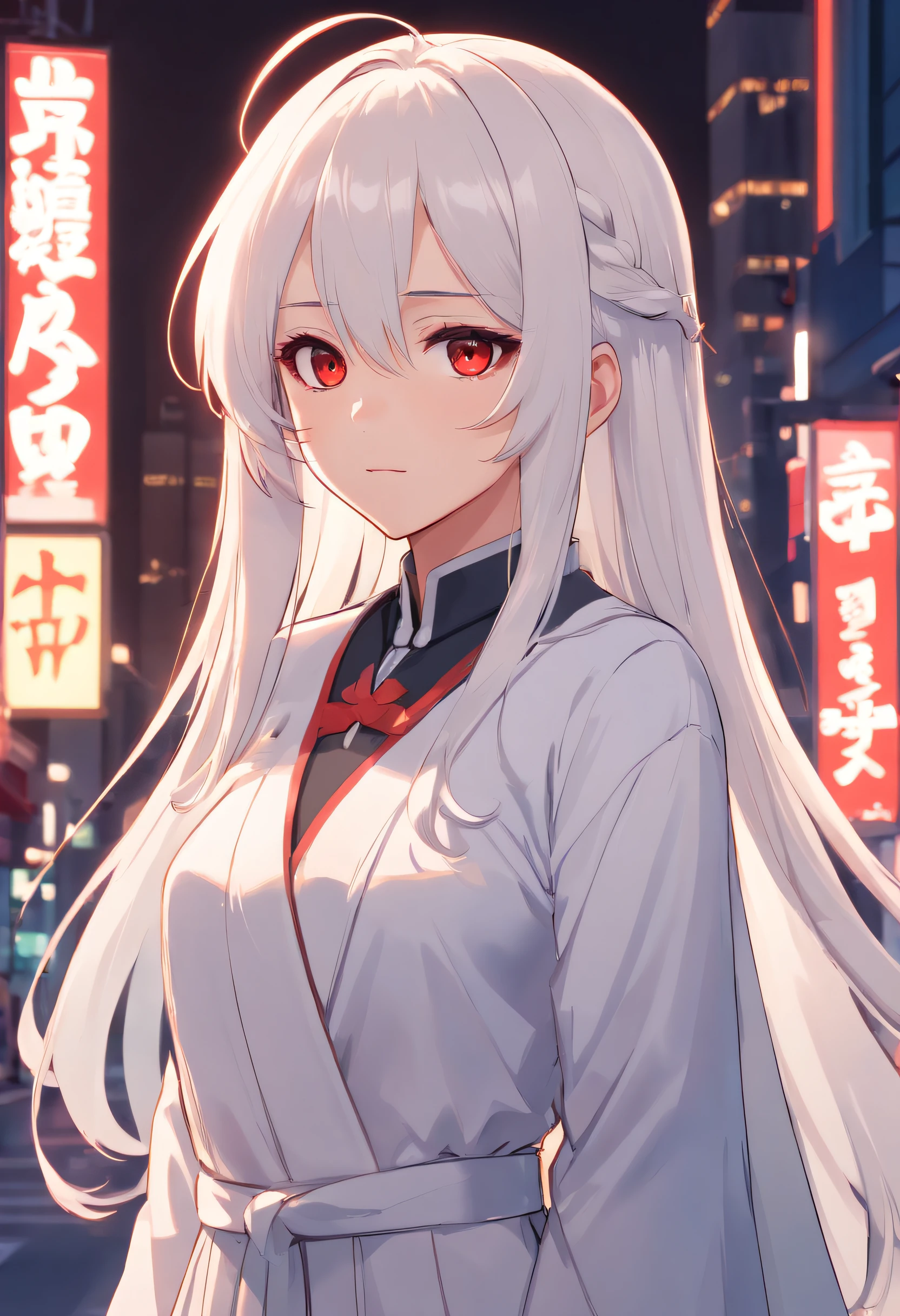 best qualtiy，超高分辨率，1girl，Female clergy，Clergy dress，，lewd nun，adolable，（Kpop idol），（aegyo sal：1），（long  white hair：1），（（Red eyes）），It looks like in front of the audience，full bodyesbian，facing the front there，highly detailed exquisite fanart, Great character design，anatomy correct，highly detailed character，Stiletto heels，Bare legs