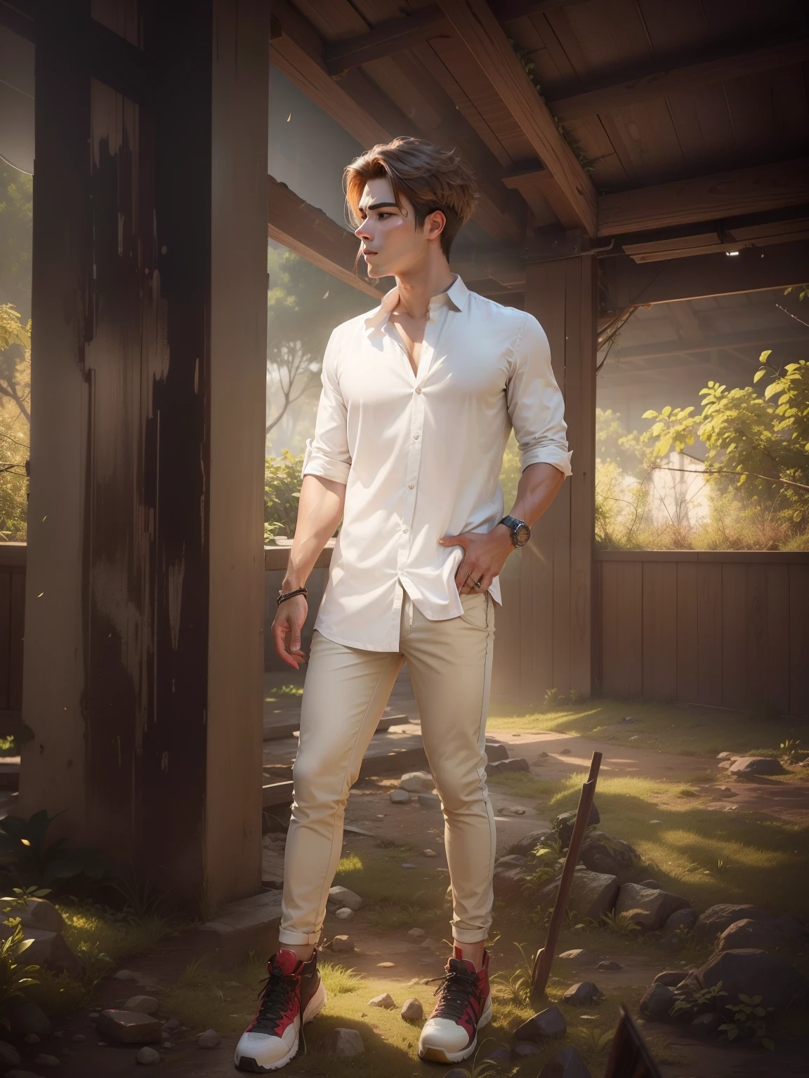 Change background handsome boy realistic 8k
