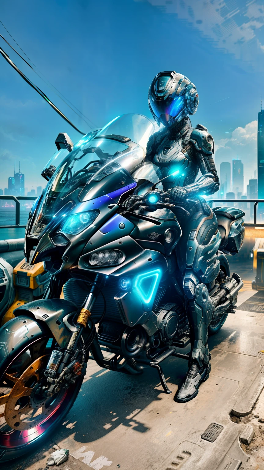 Woman of Marvel Photography, biomech, con casco puesto cyberpunk, Casco detallado, lleva casco de moto futurista, no se ve la cara, intricate design, robot complejo, crecimiento completo, hiperrealista, insane small details, Extremely clean lines, aesthetic cyberpunk, obra maestra presentada en Zbrush Central