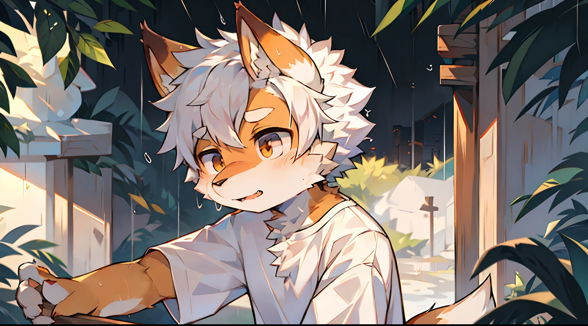 furry,fur,body fur,solo,male,((rain)),short sleeves,character focus,face focus,white shirt,white hair, orange fur,BREAK,aoeu,aoeu,aoeu,aoeu,aoeu,aoeu,aoeu,aoeu,aoeu,aoeu,aoeu,aoeu,aoeu,aoeu,aoeu,aoeu,aoeu,aoeu,aoeu,aoeu,aoeu,aoeu,aoeu,aoeu,aoeu
