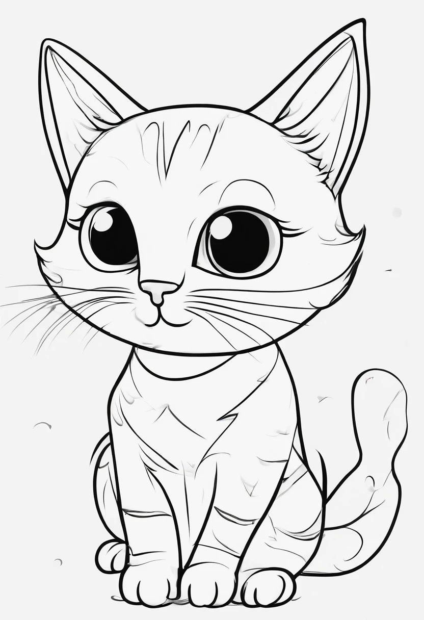 cartoon cat, coloring book